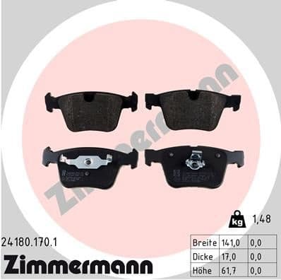 Brake Pad Set, disc brake 24180.170.1