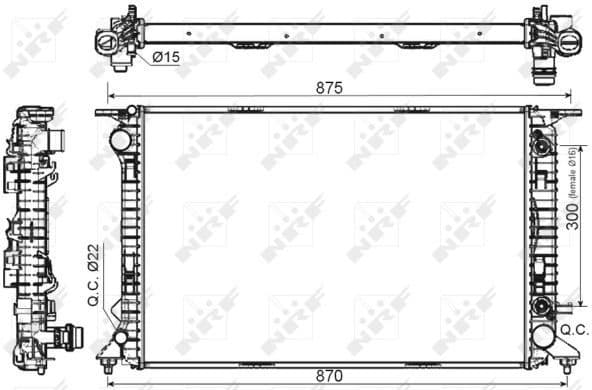 Radiator, engine cooling EASY FIT 53116
