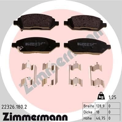 Brake Pad Set, disc brake 22326.180.2