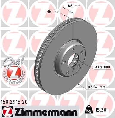 Brake Disc COAT Z 150.2915.20
