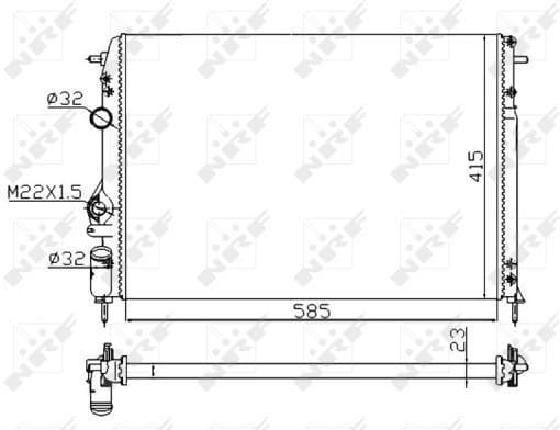 Radiator, engine cooling Economy Class 58175A