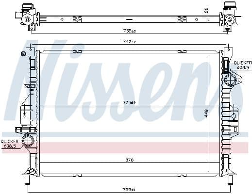 Radiator, engine cooling 66862