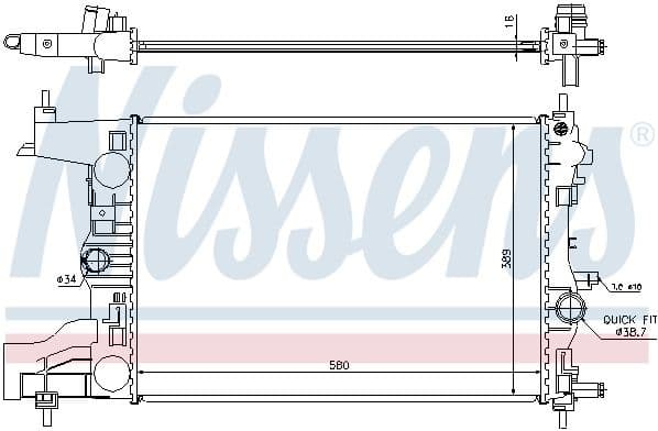Radiator, engine cooling 630727