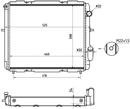 Radiator, engine cooling Economy Class 507345A
