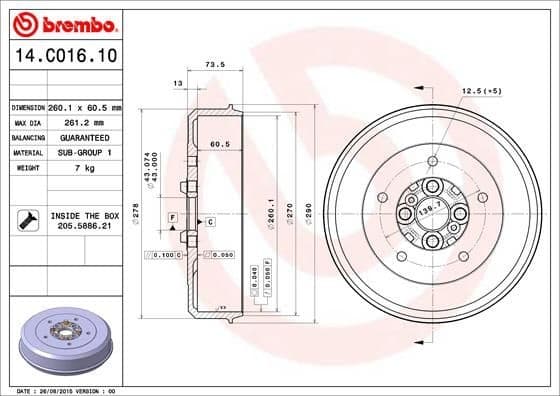 Brake Drum ESSENTIAL LINE 14.C016.10