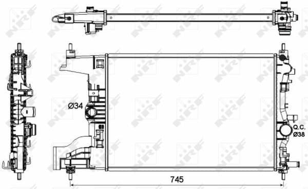 Radiator, engine cooling 53148