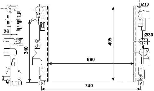 Radiator, engine cooling 53801