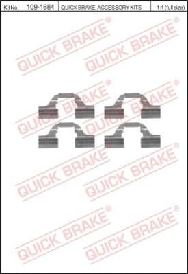 Brake pads accessory kit 109-1684