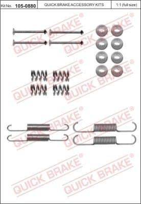 Brake shoes accessory kit 105-0880