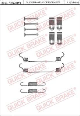 Brake shoes accessory kit 105-0019