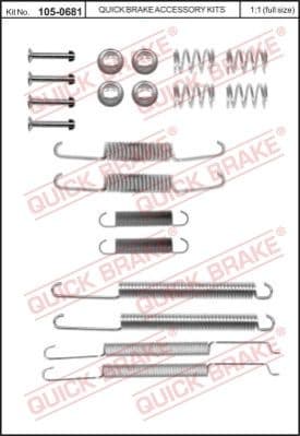 Brake shoes accessory kit 105-0681