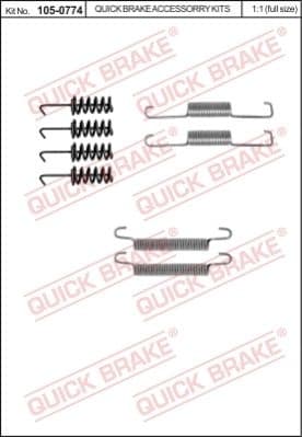Brake shoes accessory kit 105-0774