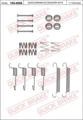 Accessory Kit, parking brake shoes 105-0008