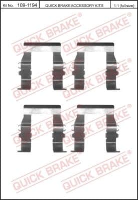 Brake pads accessory kit 109-1194