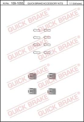 Accessory Kit, disc brake pad 109-1055