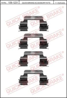 Brake pads accessory kit 109-1231