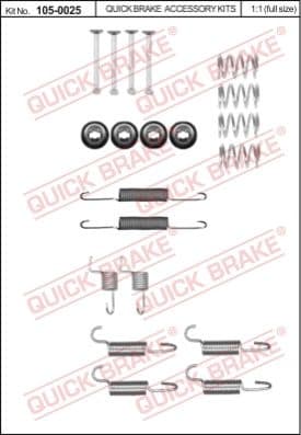 Accessory Kit, parking brake shoes 105-0025