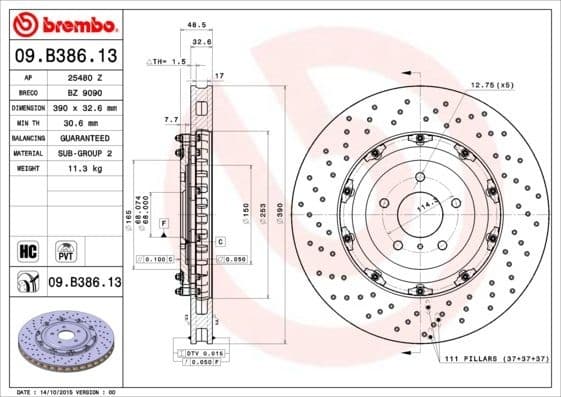 Brake Disc PRIME LINE - Floating 09.B386.13