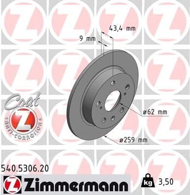 Brake Disc COAT Z 540.5306.20