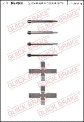 Brake pads accessory kit 109-0980
