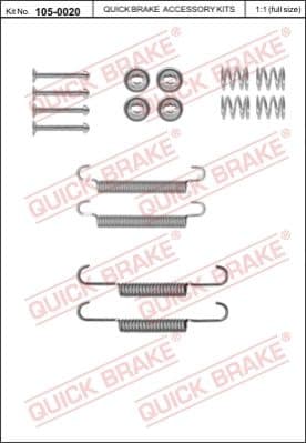Brake shoes accessory kit 105-0020
