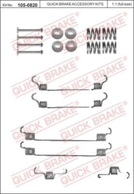Brake shoes accessory kit 105-0820