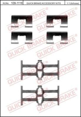 Brake pads accessory kit 109-1118