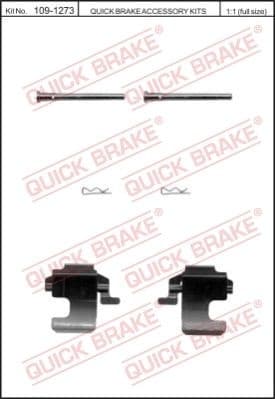 Accessory Kit, disc brake pad 109-1273