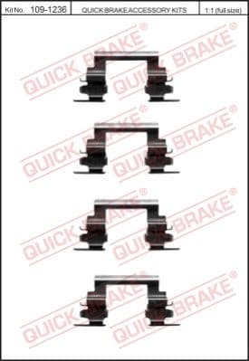 Brake pads accessory kit 109-1236