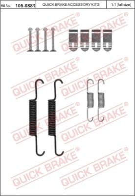 Brake shoes accessory kit 105-0881