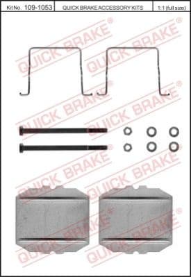 Accessory Kit, disc brake pad 109-1053