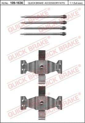 Brake pads accessory kit 109-1636