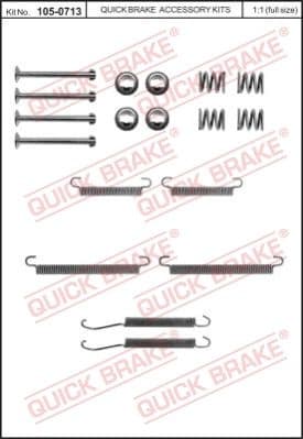 Accessory Kit, parking brake shoes 105-0713