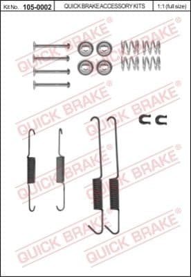 Brake shoes accessory kit 105-0002