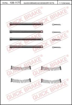 Accessory Kit, disc brake pad 109-1177