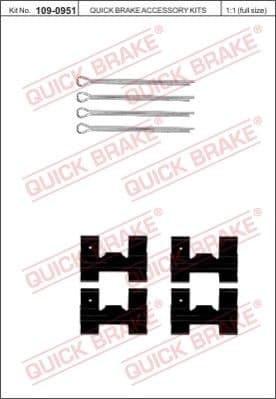 Accessory Kit, disc brake pad 109-0951
