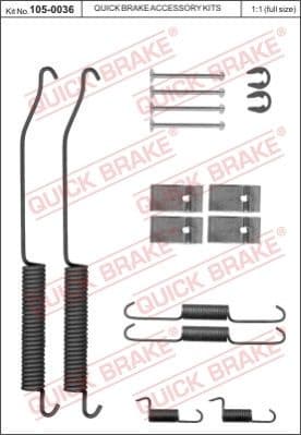 Brake shoes accessory kit 105-0036