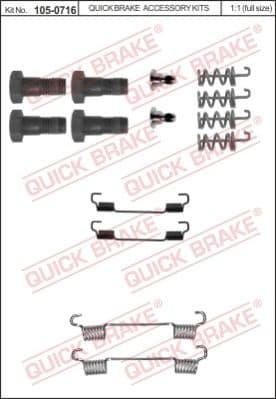 Brake shoes accessory kit 105-0716