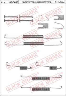 Accessory Kit, brake shoes 105-0645