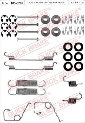 Brake shoes accessory kit 105-0705