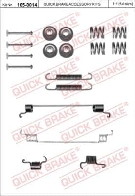 Brake shoes accessory kit 105-0014