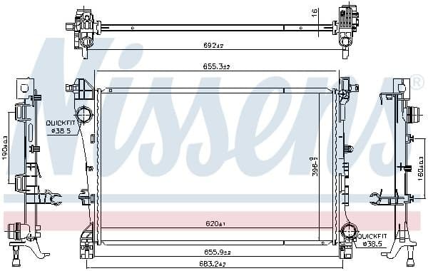Radiator, engine cooling 606441