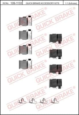 Accessory Kit, disc brake pad 109-1133