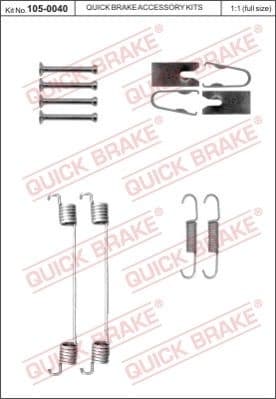 Brake shoes accessory kit 105-0040