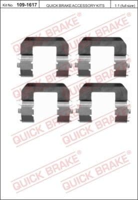 Accessory Kit, disc brake pad 109-1617