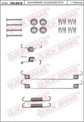 Accessory Kit, brake shoes 105-0018