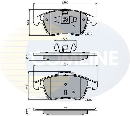 Brake pads front CBP01725