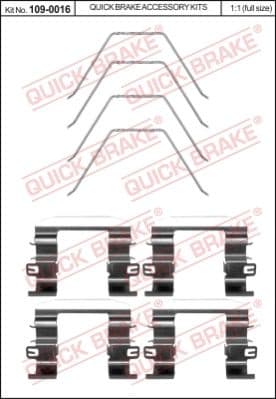 Brake pads accessory kit 109-0016