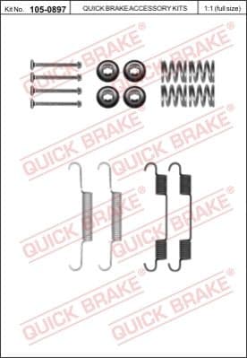 Accessory Kit, parking brake shoes 105-0897