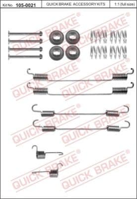 Brake shoes accessory kit 105-0021